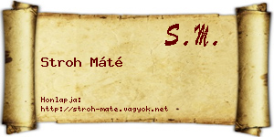 Stroh Máté névjegykártya